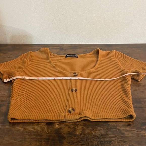 Brown Ribbed Crop Top * Popular 21 * Size Small‎ - Picture 10 of 13